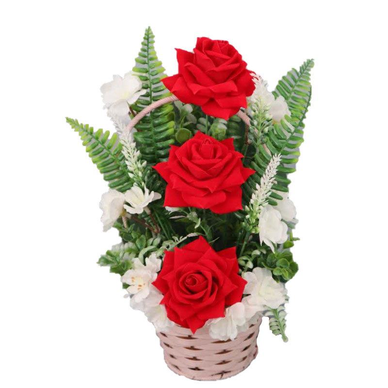 خرید سبد سه شاخه رز (قیمت گل رز سه شاخه)